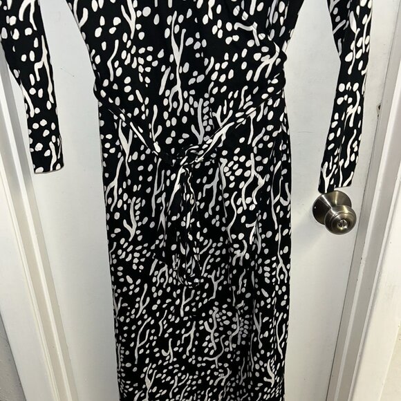 DVF Diane Von Furstenberg x Target Black Sea Spots Long Sleeve Wrap Dress XL - Picture 4 of 8